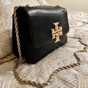 Tory Burch Black Crossbody with Gold Accents